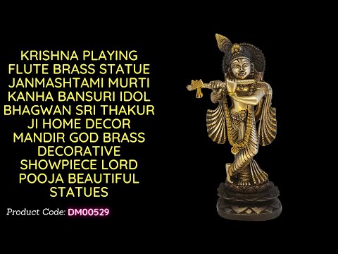 Golden lord krishna brass statue, for worship, size: small/m...