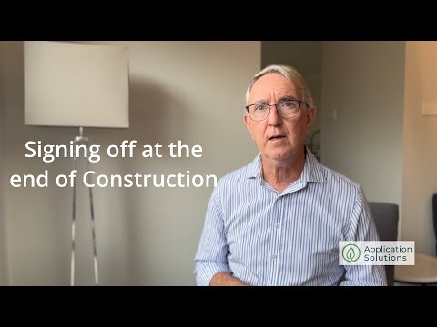 Section J of the building code - Signing off at the end of construction