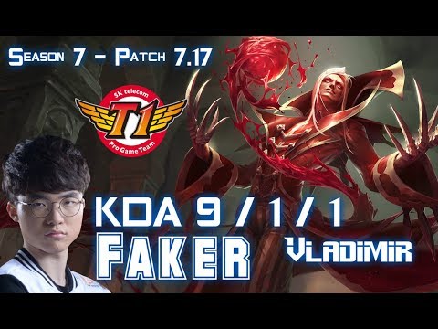 SKT T1 Faker VLADIMIR vs KATARINA Mid - Patch 7.17 KR Ranked