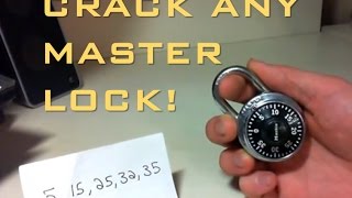 Crack a Masterlock combination lock in 60 seconds! Without knowing the combo!