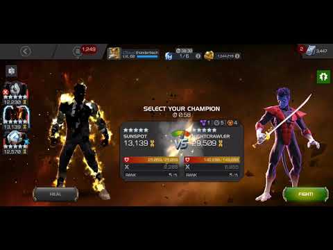 [Marvel Contest of Champions] Professor X vs. Nightcrawler AQ Map 4 Mini-Boss!!! UNLIMITED SP3