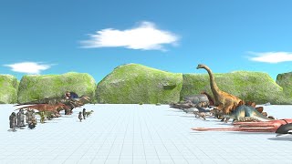 Mutant Primates with Carnivore Dinosaurs vs Aquatic with Herbivore Dinosaurs - Animal Revolt Battle