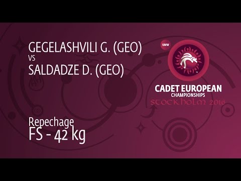 Repechage FS - 42 kg: D. SALDADZE (GEO) df. G. GEGELASHVILI (GEO) by TF, 12-2