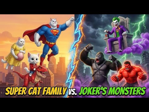 💥 Super Cat Family vs Joker & Monster Trio! McQueen Dino RESCUES Pregnant Mom! 🦖🤰