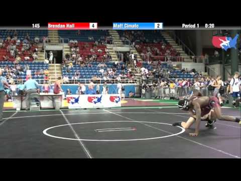 Fargo 2012 145 Round 3: Brendan Hall (Illinois) vs. Matt Cimato (Pennsylvania)