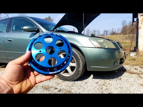 02-06 Nissan Altima Aluminum Crank Pulley Install QR25DE 2J-Racing Aluminum Crankshaft Pulley