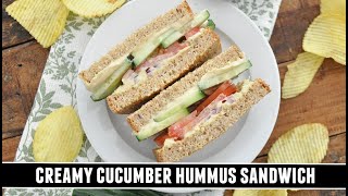 CREAMY Cucumber Hummus Sandwich | Healthy 10 Minute Recipe