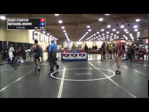 86 kg R2 - Blake Stauffer (Arizona State) vs Nathaniel Brown (LVAC)