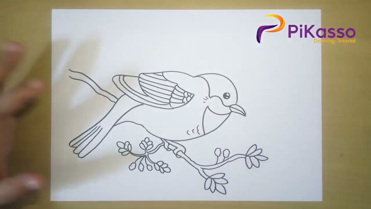 Chickadee Bird Easy Drawing Tutorial
