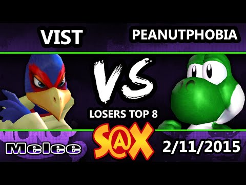 S@X - Peanutphobia (Yoshi) Vs. Vist (Falco) SSBM Losers Top 8 - Smash Melee