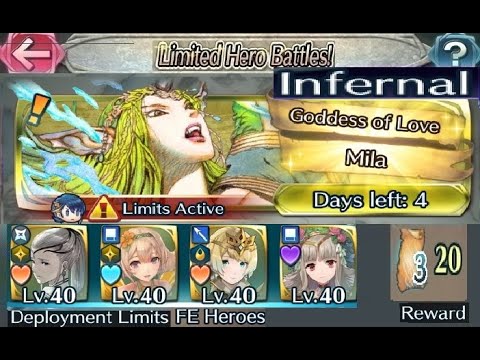 The battle with Limited unit : Vs. Mythic Mila  - Infernal (with F2P units, No SI but seals)