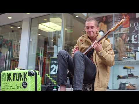 Dr Funk - Slap Bass Improv  🎸 Busking - Newquay