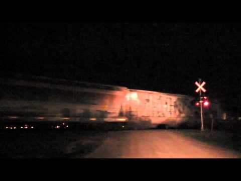 CP 619 reroute westbound thru Tilbury. Night shot. May 1 2011