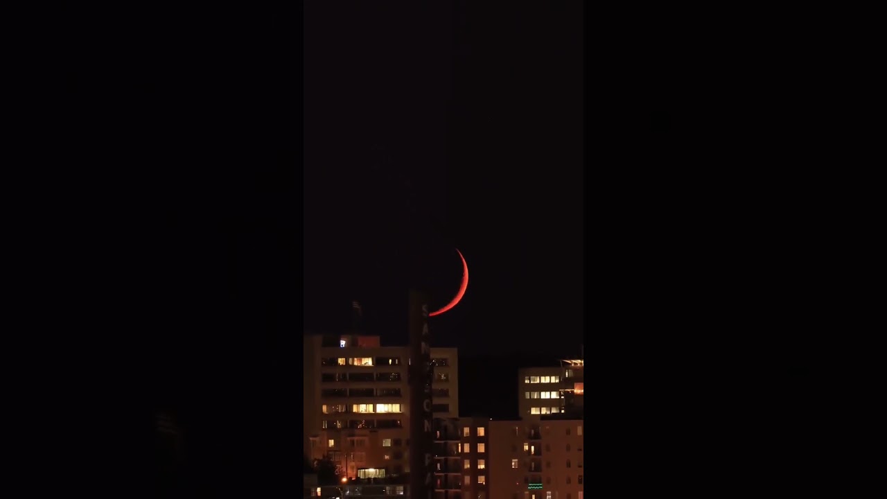 Crescent Moon 🌙 sets over downtown RVA #moon #shorts #crescentmoon #moonset
