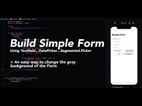 Build a Simple Form (TextField , DatePicker, Segmented Picker) | 1minSwiftUI