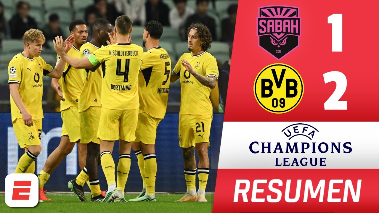 DORTMUND sufrió para vencer al SABAH FK. GUIRASSY SE VISTIÓ DE HÉROE con DOBLETE | Champions League