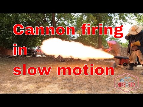 Cannon fire in slow motion at 240 fps taken at the 4th of July celebration in Comfort Texas
