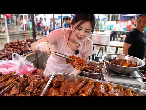 🔥 老板娘一锅卤味卖不停，四川街头太香了 #StreetFood #ASMR #四川卤味