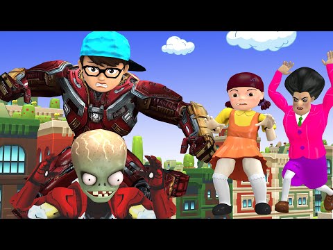 Avenger Nick Buster Hero Wanted Zombie Iron Man Save City - Scary Teacher 3D Sad Story Animation