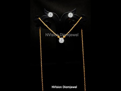 Round real igi certified solitaire popped pendant & tops