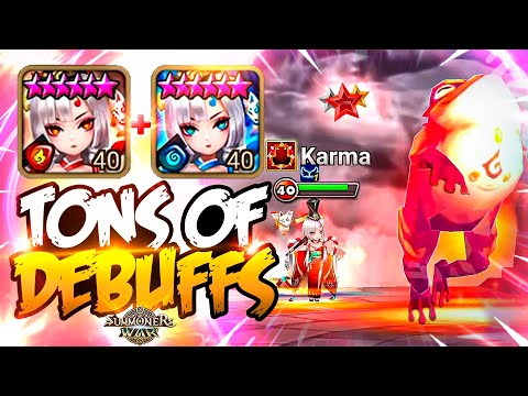 WTF DEBUFF COMBO with BUFFED TOMOE and SHIZUKA - Summoners War