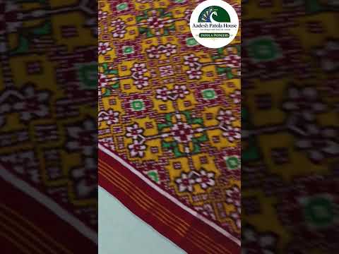 Yellow Double ikat duppta For Chaniya Choli Navratan motifs