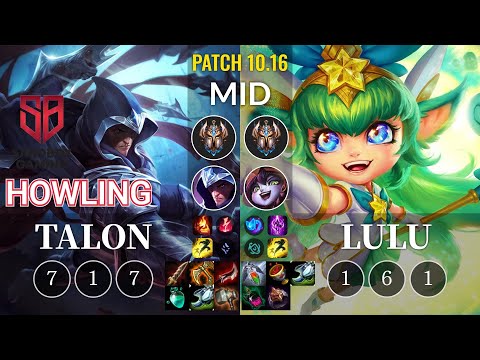 SB Howling Talon vs Lulu Mid - KR Patch 10.16