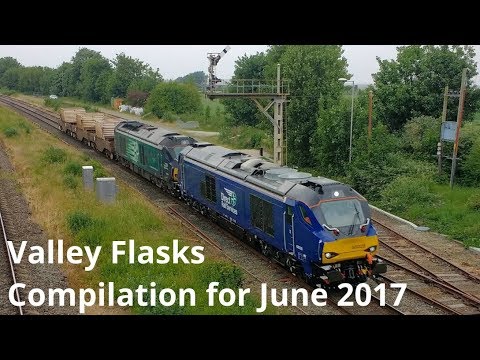Valley Flask Train compilation for June 2017 - DRS Class 68001 03 04 05 17 22 23 25 26 28 29 30