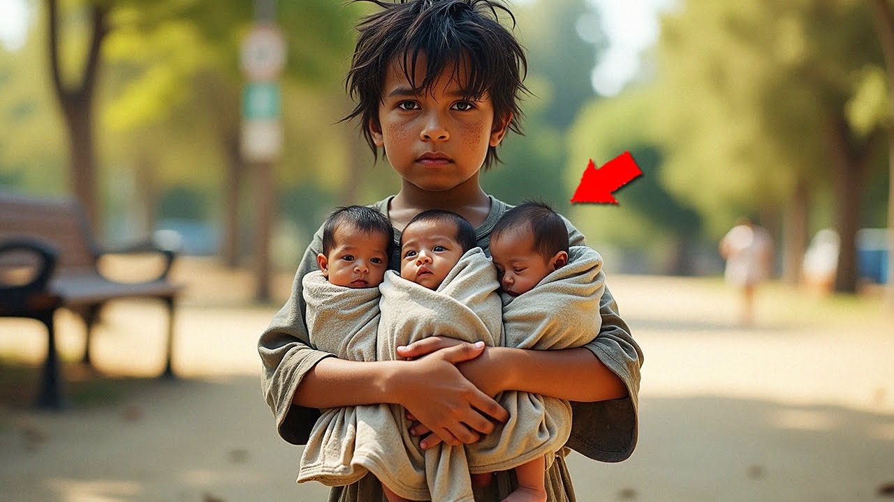 MILLONARIO VE A UN NIÑO DE LA CALLE CUIDANDO TRES BEBÉS… LO QUE DESCUBRE LO HACE LLORAR
