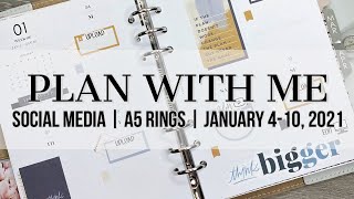 Plan with Me | Social Media Planner | A5 Rings | January 4-10, 2021