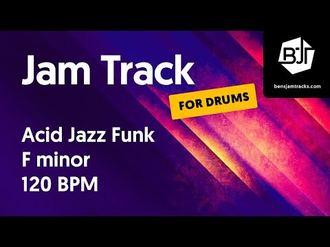 Acid Jazz Funk Jam Track in F minor (for drums) "Downtown Funk" - BJT #21