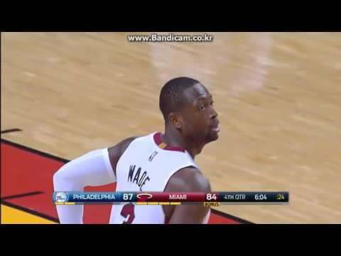 Dwyane Wade to Justise Winslow vs Sixers (2015.11.21)