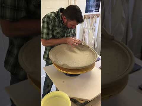 Attaching Handles on a Pottery Platter
