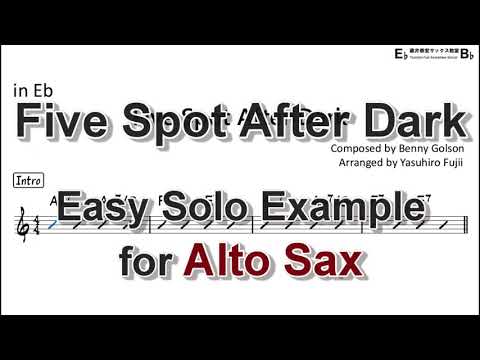Five Spot After Dark - Easy Solo Example for Alto Sax