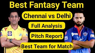 CSK Vs DC Dream 11 Team | DC Vs CSK Dream Team | Delhi Vs Chennai Dream11| #Ballebaazi | #ipl2021 |