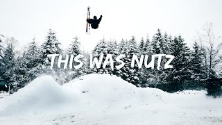 CRAZY BACKYARD SKI JUMP DOUBLE BACKFLIP