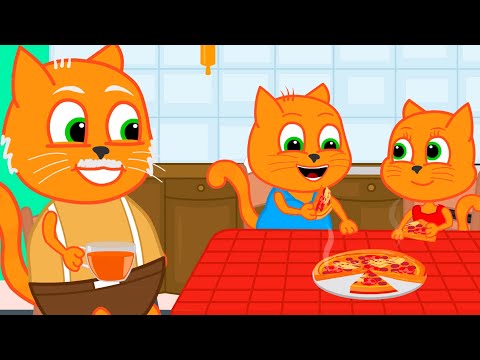 Cats Family in English - Homemade Pizza Animation 13+
