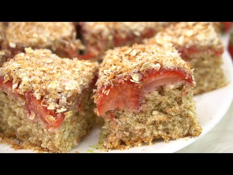 Нереально вкусный пирог к чаю! Всего лишь смешиваю ОВСЯНКУ с клубникой и