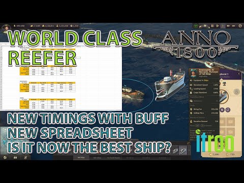 Anno 1800 Guide World Class Reefer Timing spreadsheet