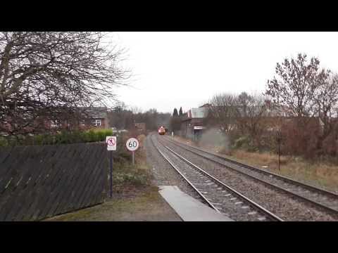 EWS Class 66 No 66164 on 6H52 Briggs Steetley Coy - Ashburys S.S @ Hyde Central on 31.1.14 - 1080HD