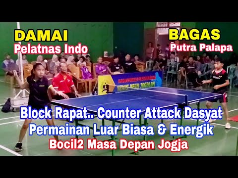 Permainan Luar Biasa Damai Pelatnas Indonesia vs Bagas Putra Palapa 🏓 eksibisi Jagalan Cup 4