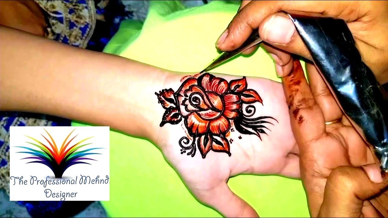 3D Rose Flower Cone Mehndi Design Video