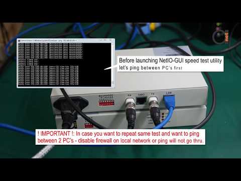 E1 G.703 to Ethernet Conversion Real Throughput test with NetIO-GUI Client - Server Utility