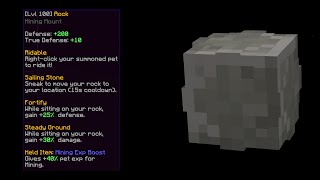 legendary rock pet from hub coal (hypixel skyblock)