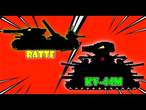 Drawing Cartoon Tank Upgrade Soviet Ratte and KV-44M - Cartoons About Tanks