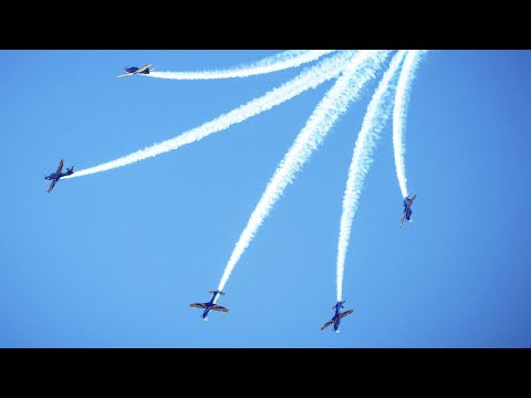 Air Show Smoke Squadron in Anapolis Open Gates Brazilian Air Force