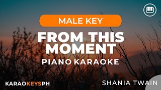 From This Moment - Shania Twain (Male Key - HD Piano Karaoke with Lyrics)