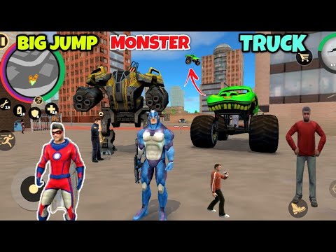 big jump monster truck in rope hero vice town (android gameplay)