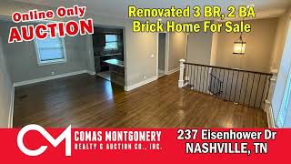 Nashville Home Auction! Renovated 3 BR, 2 BA Brick Home | Bid Online Only Until Nov. 11th, 2025