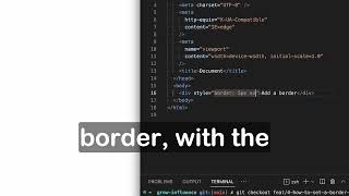 Inline CSS to add a border to a div HTML tag